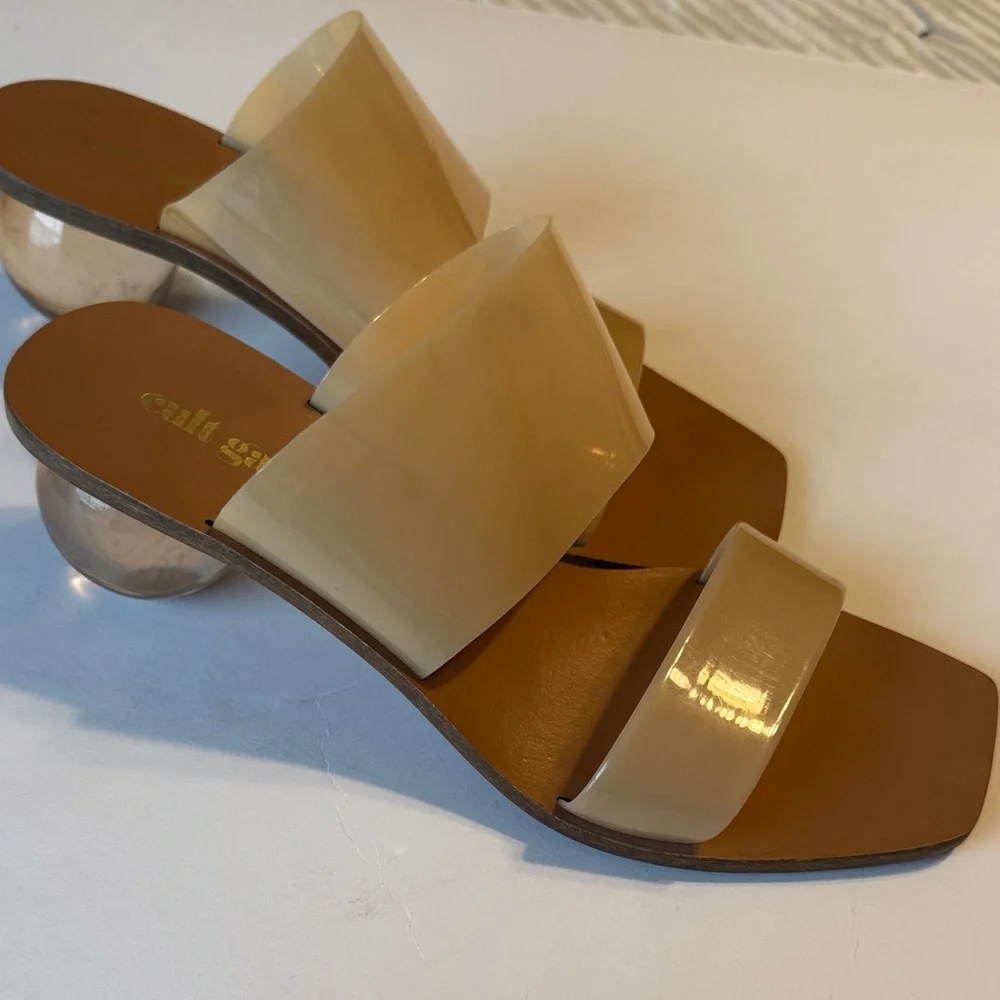 cult gaia Patent Nude Double-Band Slide Mules - Picture 1 of 4